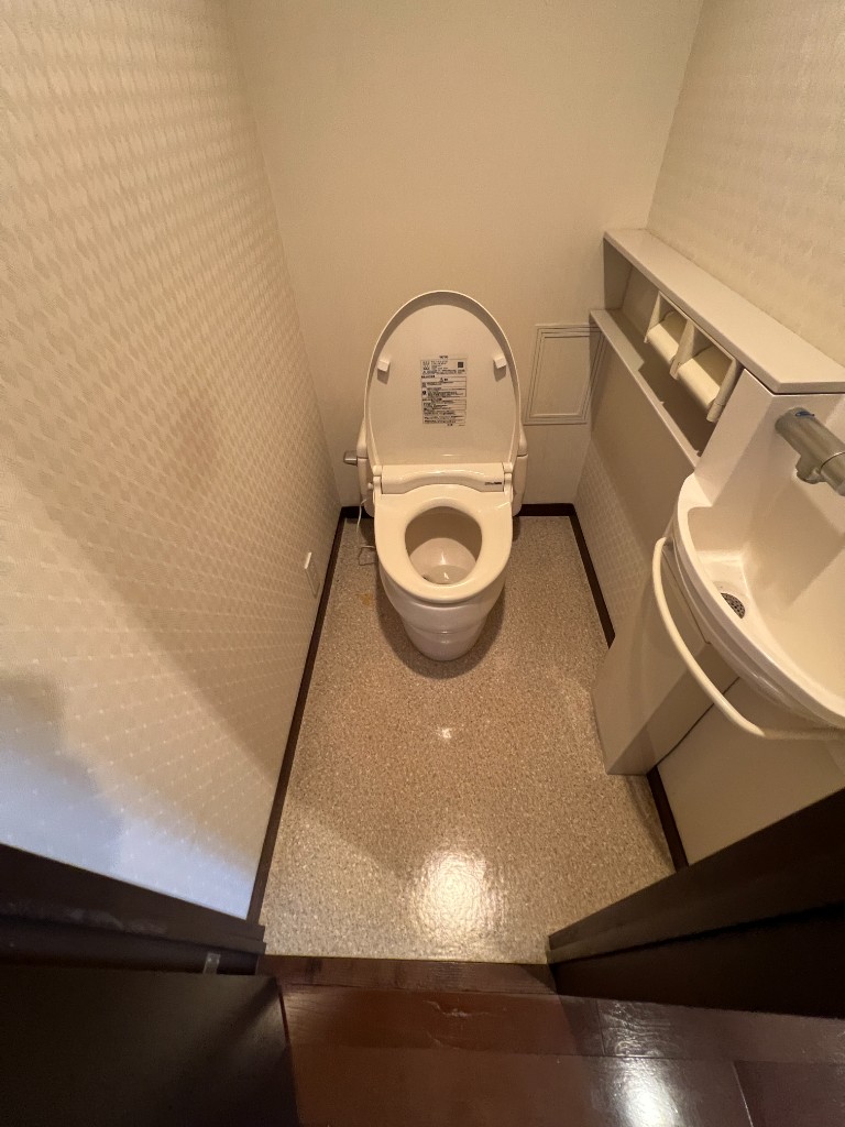 【大田区仲池上】トイレのリフォームでホワイトで統一した明るい空間への施工前