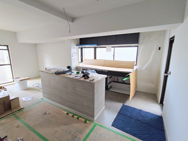 キッチンリフォーム施工中の様子